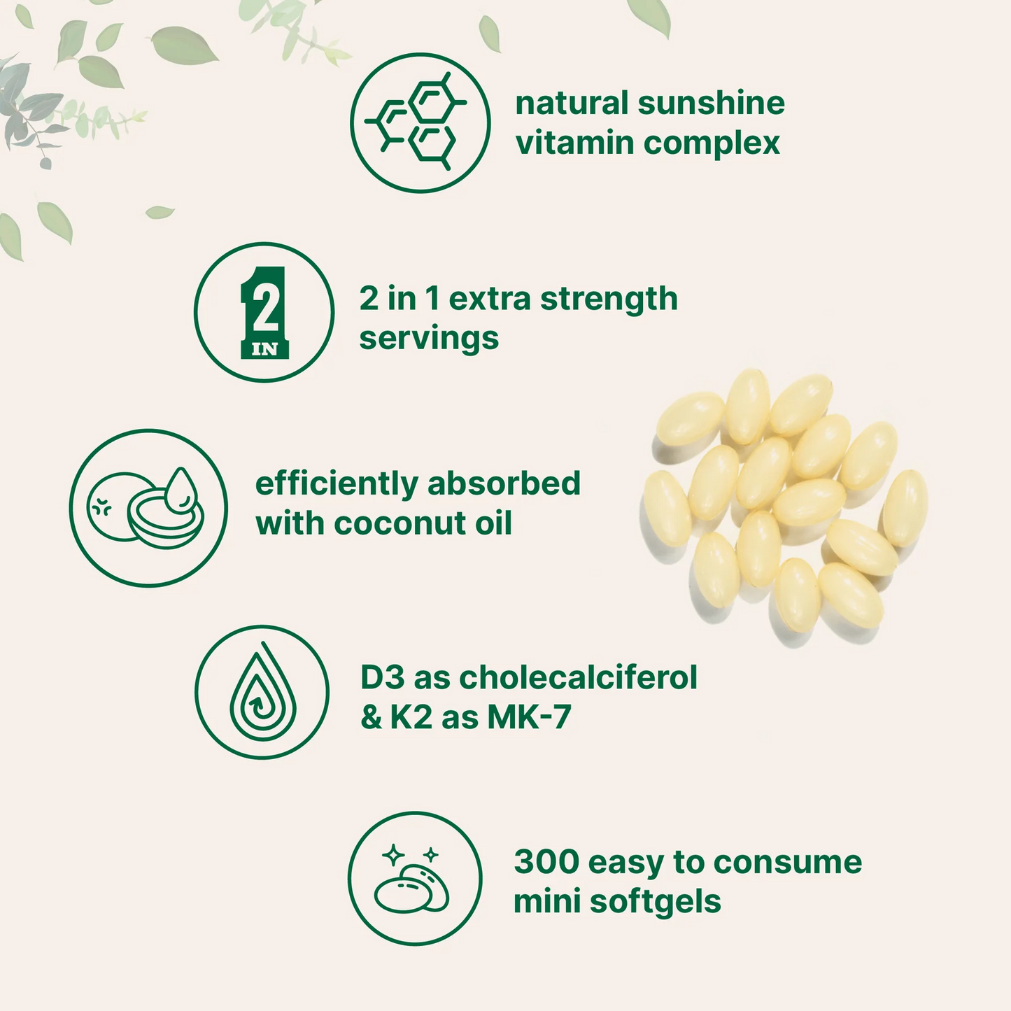 Vitamin D3 K2 10.000 IU Supplement Softgels