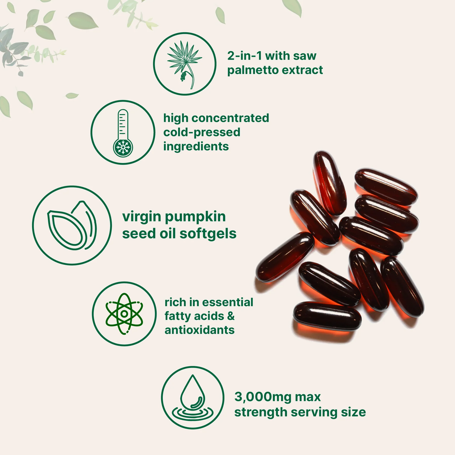 Pumpkin Seed Oil with Saw Palmetto 300 Softgels
