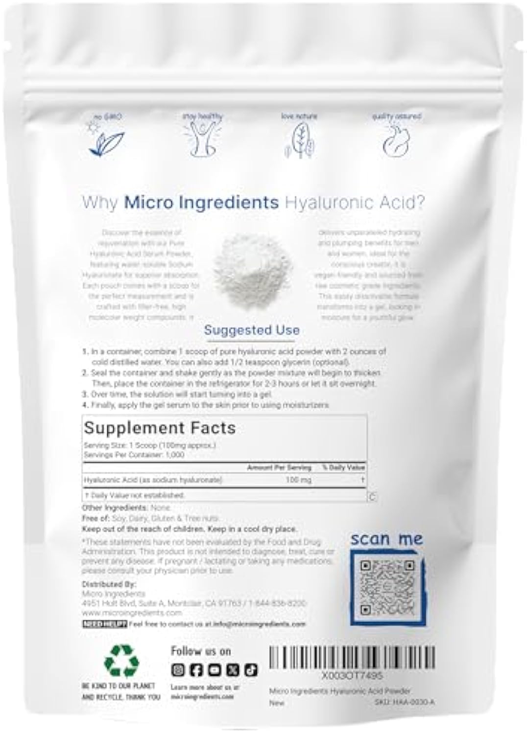 Hyaluronic Acid Powder