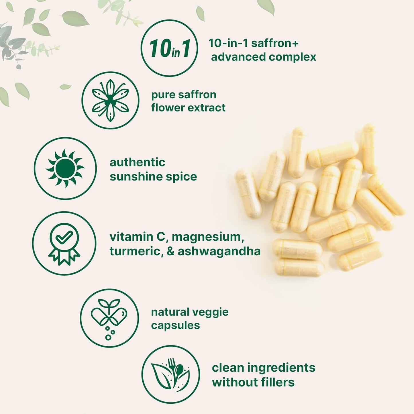 Saffron+ Advanced Supplements 60 Veggie Capsules