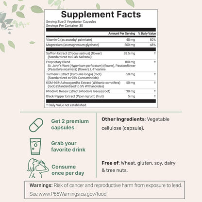 Saffron+ Advanced Supplements 60 Veggie Capsules