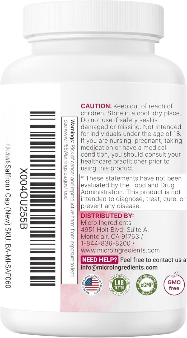Saffron+ Advanced Supplements 60 Veggie Capsules