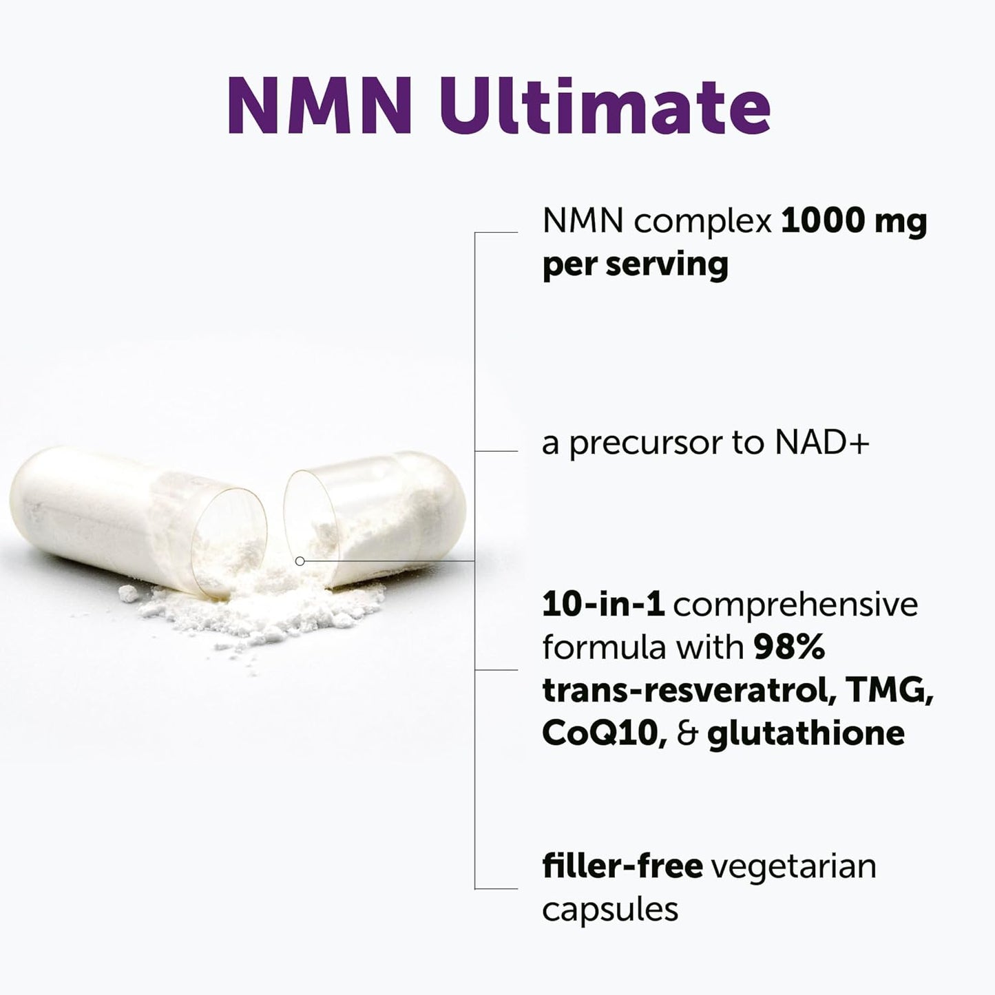 NMN Complex 1000mg Per Serving 120 Veggie Capsules