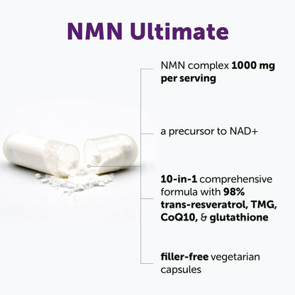 NMN Complex 1000mg Per Serving 120 Veggie Capsules