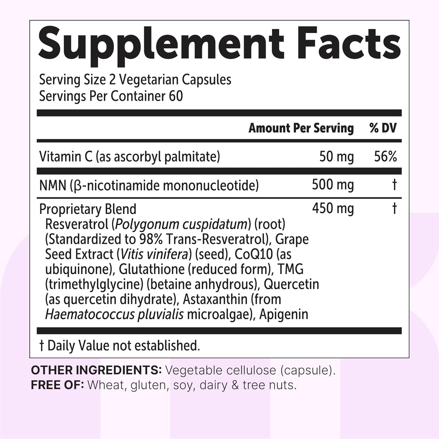 NMN Complex 1000mg Per Serving 120 Veggie Capsules