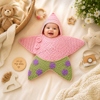 Handmade Crochet Star Baby Suit