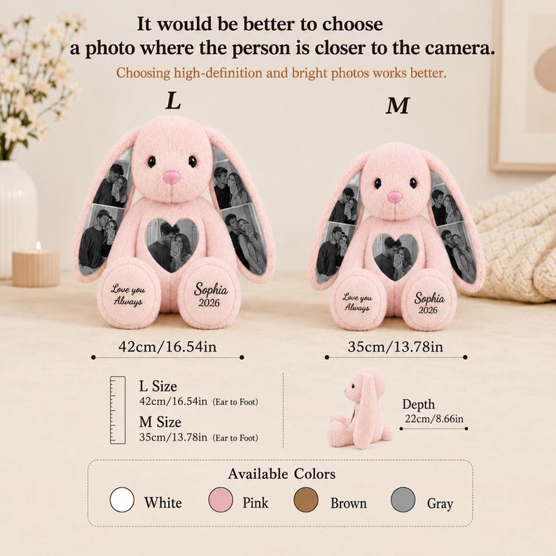 Personalized Photo Bunny Plush