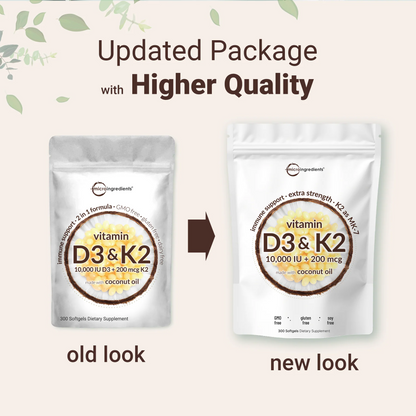 Vitamin D3 K2 Supplement Softgels